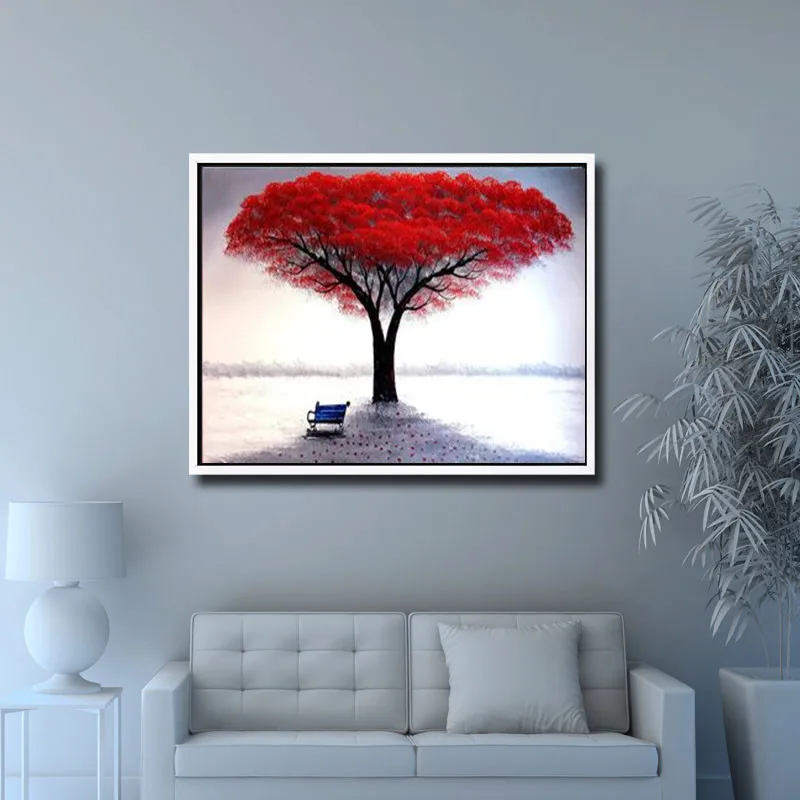 

5D DIY full diamond diamond painting color leaf tree embroidery rhinestone cross stitch painting diamond home decoration