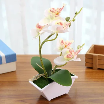 

Economical 1 Pcs Artificial Flowers Phalaenopsis Bonsai Butterfly Orchid Plants Overall Floral for Home Wedding ds99