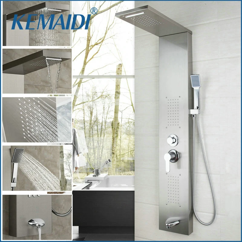 Contemporary Bathroom Faucets Bath Rainfall Shower Panel Rain Massage