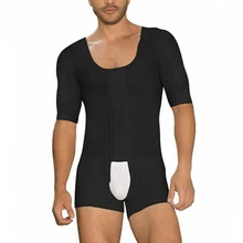 Мужское Корректирующее белье, Утягивающее нижнее белье для живота, Утягивающее нижнее белье для мужчин, Утягивающее тело до середины бедра, Корректирующее белье с передними крючками и глазами