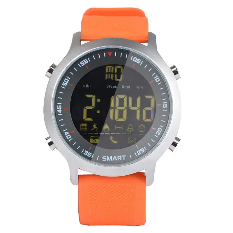EX18 спортивные Смарт-часы IP68 Водонепроницаемые 5 АТМ шагомер Xwatch плавательные умные часы Bluetooth часы для смартфона - Цвет: Orange