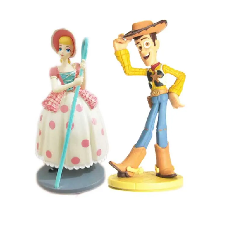 

Toy Story 4 Woody and Girlfriend Shepherdess Bo Pee PVC Action Figure Toy Collectible Model Toy Cake Decoration DIY Material 8cm