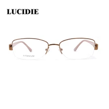 Ультралегкие Модные женские титановые очки оправа Модные прозрачные коричневые черные классические элегантные очки в квадратной оправе