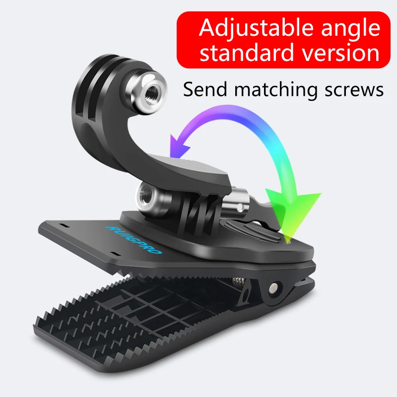 

RUIGPRO Adjustable Backpack Clip for Gopro 7 6 5 EKEN Sjcam Dji 360 Degree Vertical Shooting Action Camera Clamp Accessories