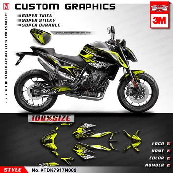 

KUNGFU GRAPHICS Complete Wrap Kit Motorcycle Vinyl Decals Stickers Yellow for KTM DUKE 790 2017 2018 2019 Style no. KTDK7917N009