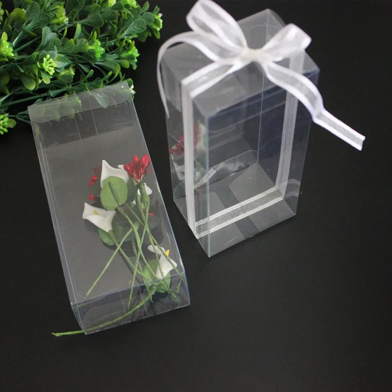 50pcs Large Size PVC BOX 13*6*4.5cm Clear Plastic Box wedding baby