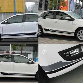 

Car Dual Racing Stripes Lower Door Panel Decal for Polo Vinyl Side Stickers ZC973