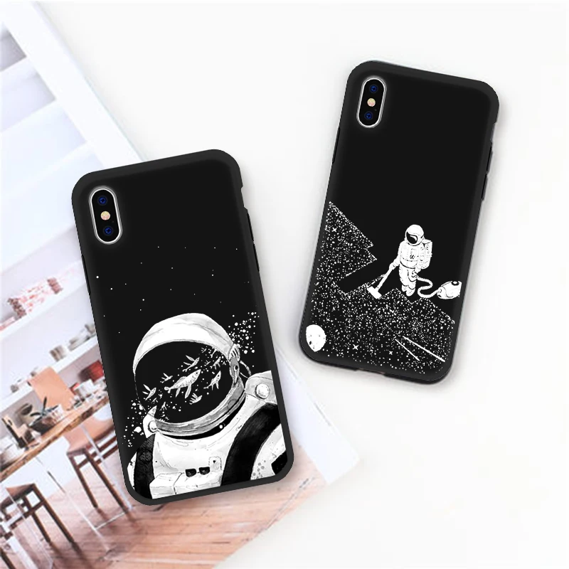 

For iPhone 6 6S 7 8 Plus Silicone Cases Art Abstract Space Lines For iPhone 5 5S SE X XR XS Max Phone Case Soft TPU Back Cover