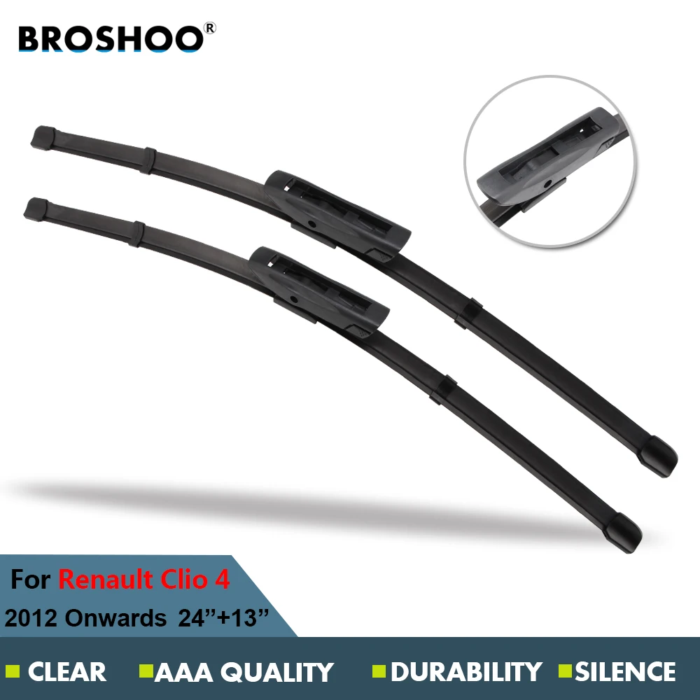 BROSHOO Car Wiper Blade For Renault Clio 4 (2012 ),24+13 Inch Soft