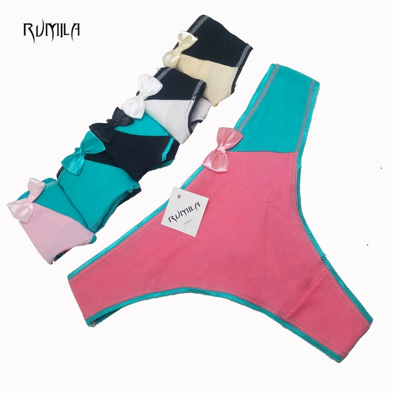 bow-knot Cotton Women's Sexy Thongs G-string Underwear bikini lingerie Panties Briefs For Ladies T-back 1pcs/lot 87317