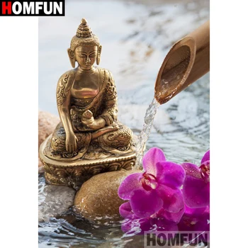 

HOMFUN Full Square/Round Drill 5D DIY Diamond Painting "Religious Buddha" Embroidery Cross Stitch 5D Home Decor A09020