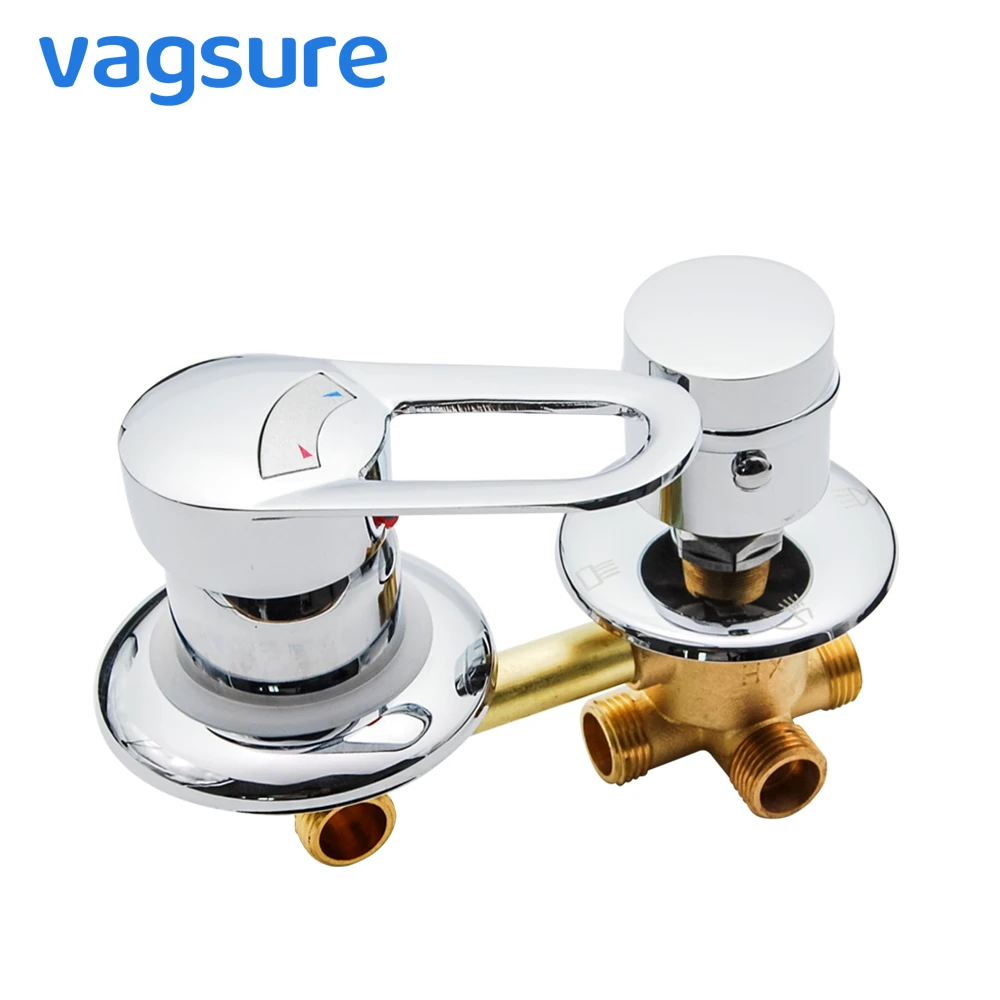 

2/3/4/5 Ways Water Outlet Screw Thread Brass Shower Faucet Mixer Diverter 10cm/12.5cm/14.5cm Cold and Hot Mixing Valve Bathroom