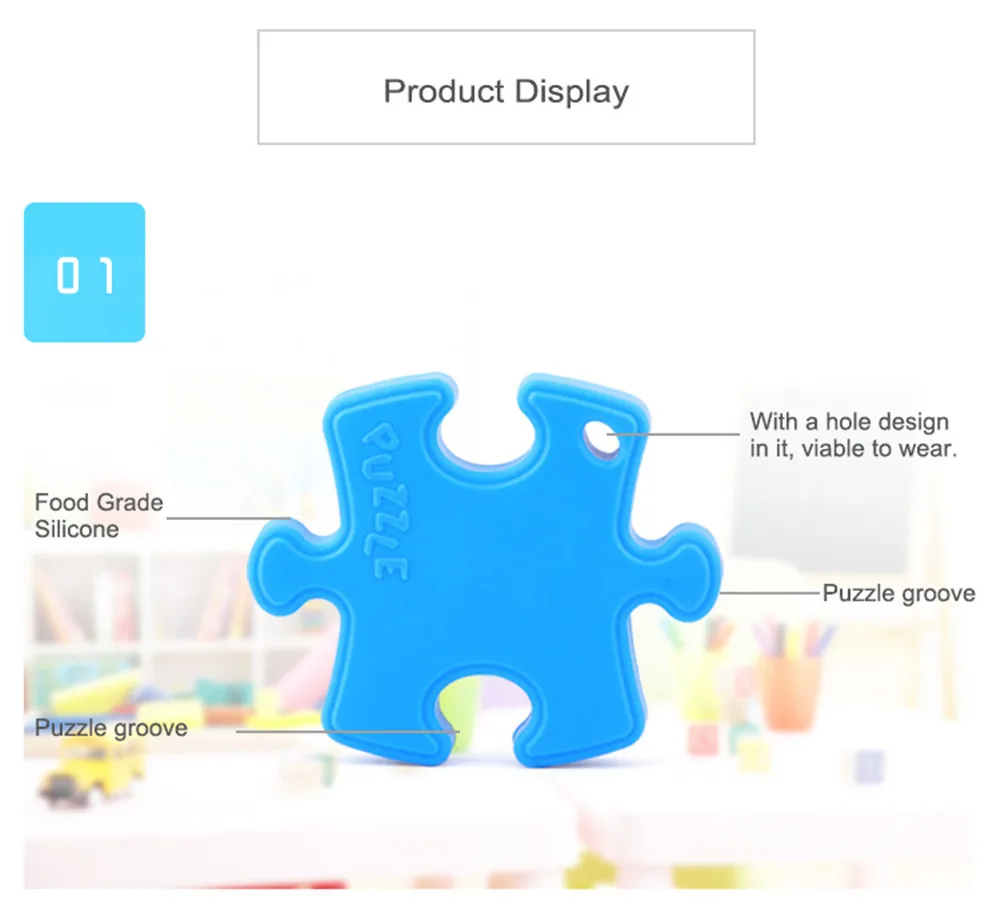 Chenkai 20 шт. BPA бесплатно силиконовые Паззлы головоломки Прорезыватель DIY душа ребенка кулон кормящих Соски манекен сенсорная игрушка