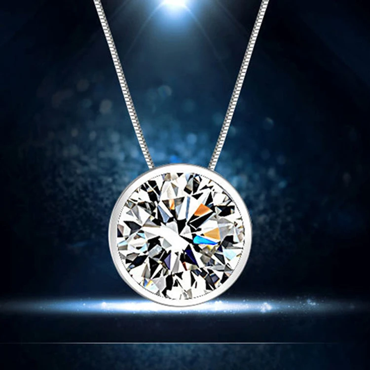 

2019 New Arrival Round Single Rhinestone Pendant Silver Plated Jewelry Lovers Gift Without Chain Drop Shipping