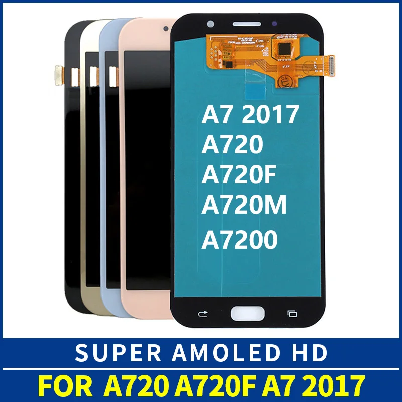 OLED для Samsung Galaxy A7 2017 ЖК дисплей A720 A720M A720Y A720F сменный дигитайзер сенсорного экрана