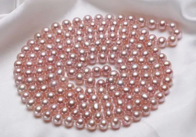 

36"8-9MM NATURAL SOUTH SEA PINK PEARL NECKLACE