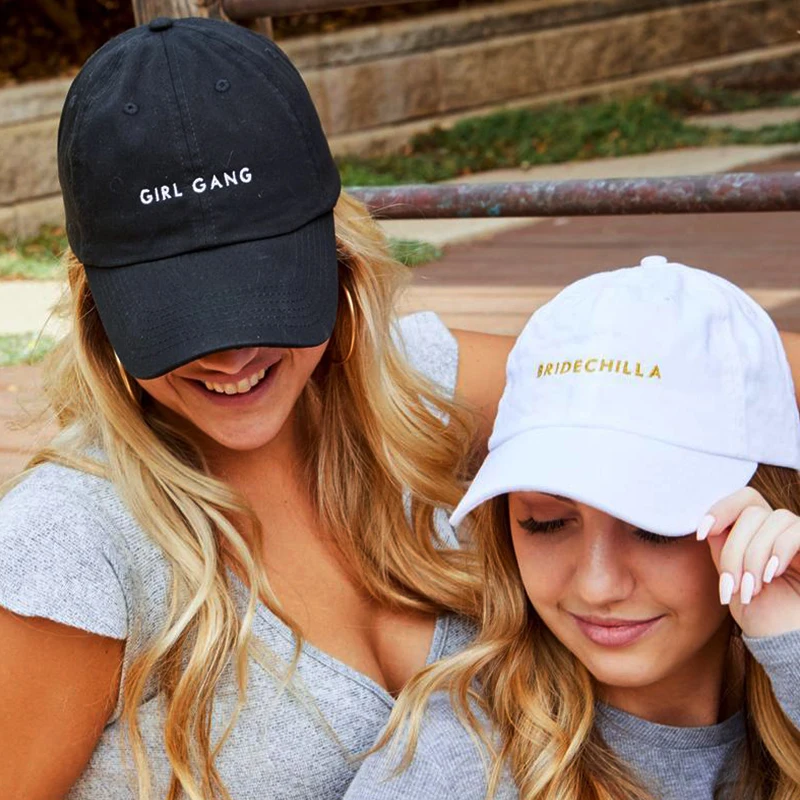 

wedding party bride bridemaid baseball cap 100% cotton adjustable letter embroidery dad hat Girl Gang Bachelorette Party caps