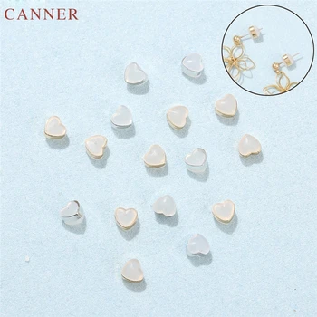 

6pcs/set Gold/Silver Metal Earring Backs Safety Heart Silicone Rubber Stopper Jewelry Accessories DIY Parts Ear Plugging C45