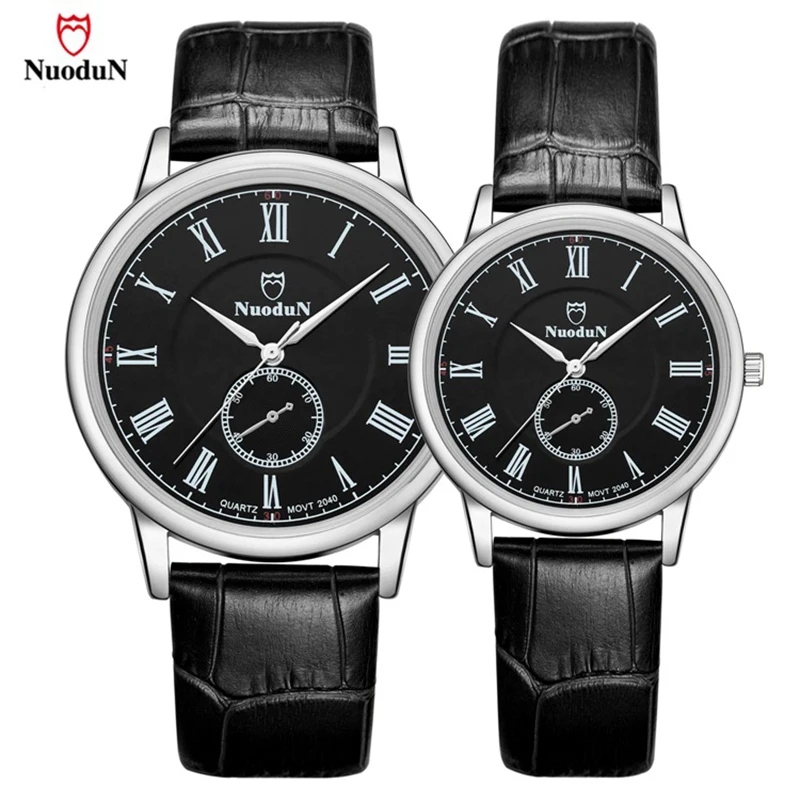 NuoduN Top Luxury Brand Women Watch Men Vintage Lovers Quartz Wristwatch Business Watches Clock Waterproof Relogio Masculino