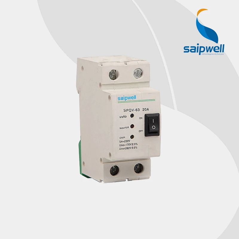 

Wholesale SPQV-63C20 2P 63A 25mm wireing residual current operated shunt release circuit breaker surge protector