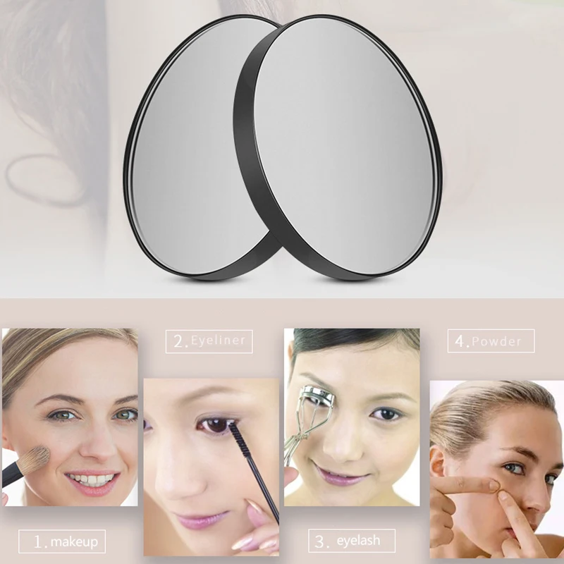 

1PC 5/10X Makeup Mirror Magnifying Mirror With Two Suction Cups Cosmetics Tools Round Mini Mirror Magnification