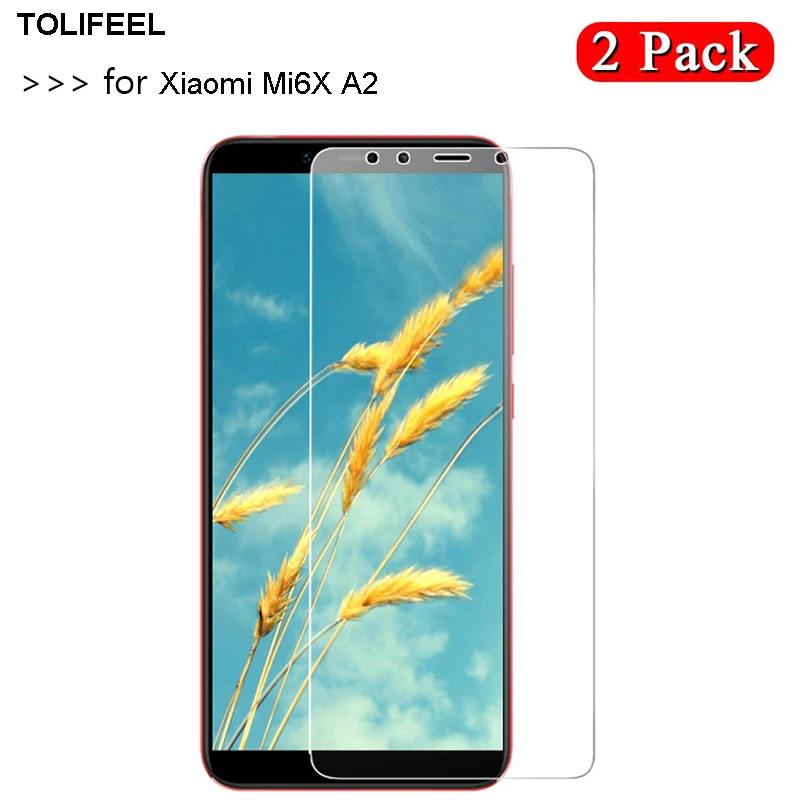 2 Pack закаленное стекло для Xiaomi mi 6X A2 протектор экрана 2.5D 9 H Pre um защитная пленка на