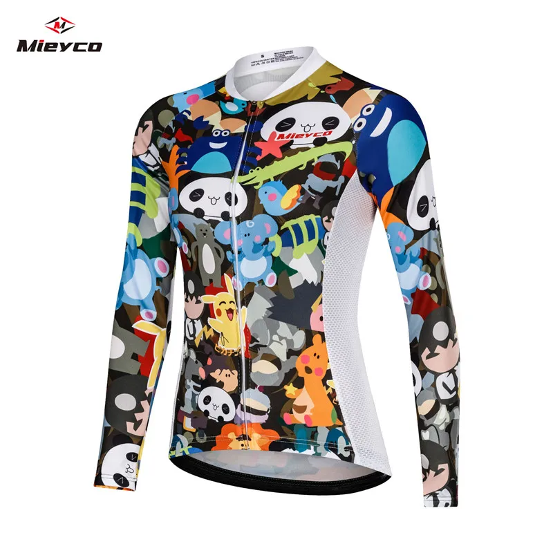 

2019 Women Cycling Jerseys Mountain Bike T Shirt motorcycle Downhill Jersey Cartoon Animal MTB Clothes Men Bicycle Clothes Tops