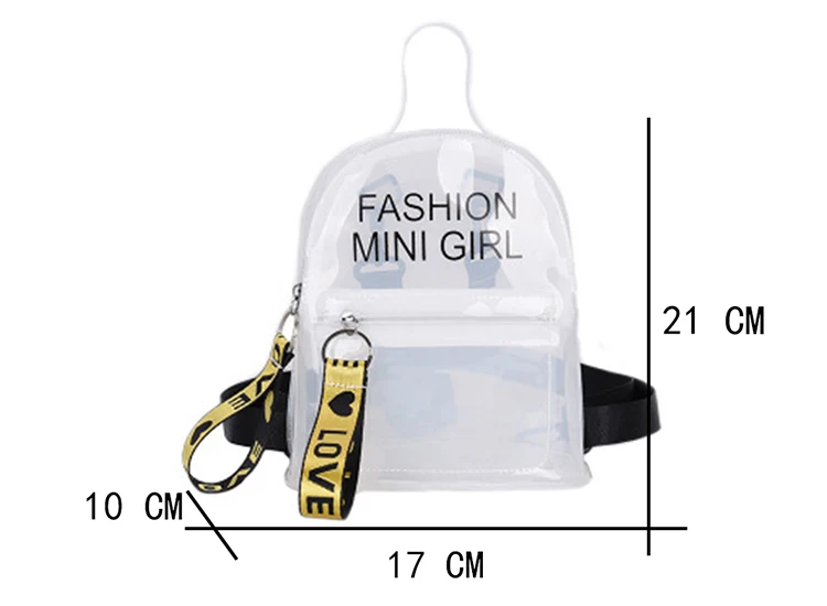 Прозрачный мини-Желейный рюкзак для дам, модные школьные сумки Harajuku с прозрачными буквами для детей, высокое качество, маленькая дорожная сумка Mochila