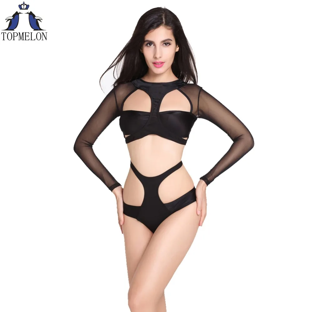 

Bikini set swimsuit Bathing Suit swimwear Long sleeve swimsuit biquini 2016 bandage set biquini brasileiro women swimsuit