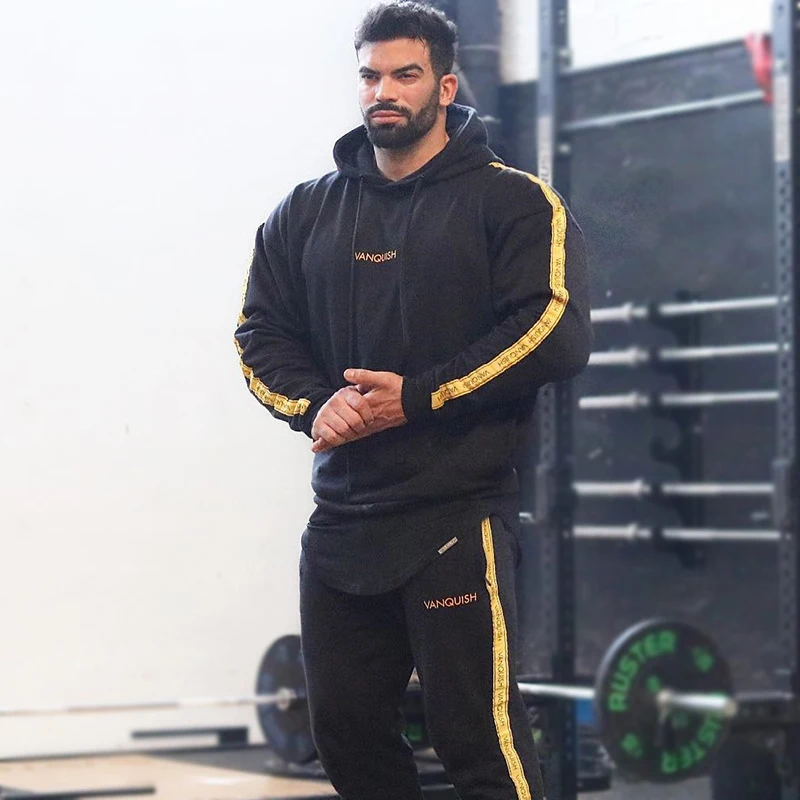2019 Sport Suit Men Bodybuilding Jacket Pants Sports Suits Basketball