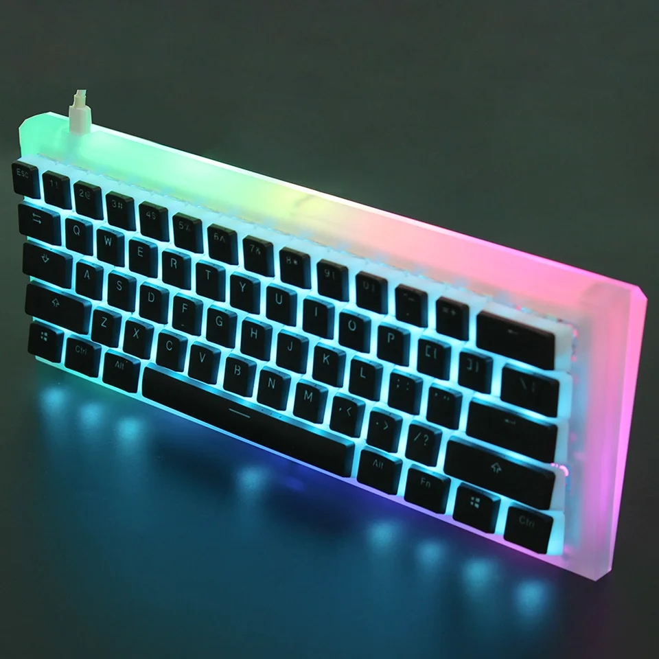 YMDK CNC Акриловые Алмазные RGB полностью программируемые переключатели Gateron PBT Double Shot Keyset 61 60% мини механическая клавиатура