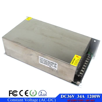 

Universal DC Power Supply 36V 34A 1200w Led Driver Transformer 220V AC to DC34V Power Adapter for Stepper CNC CCTV Machine