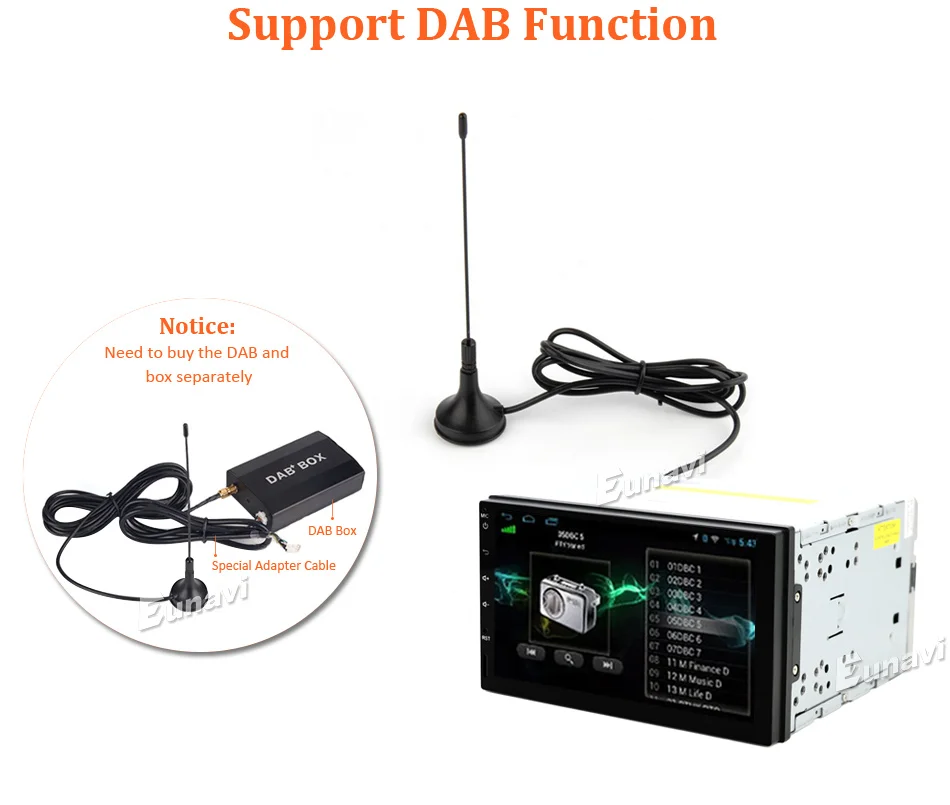 Discount Eunavi 2 Din 7 inch Pure Android 8.1 tda7851 Universal Car Radio PC GPS Navi Stereo 2din Multimedia Capacitive touch screen usb 14