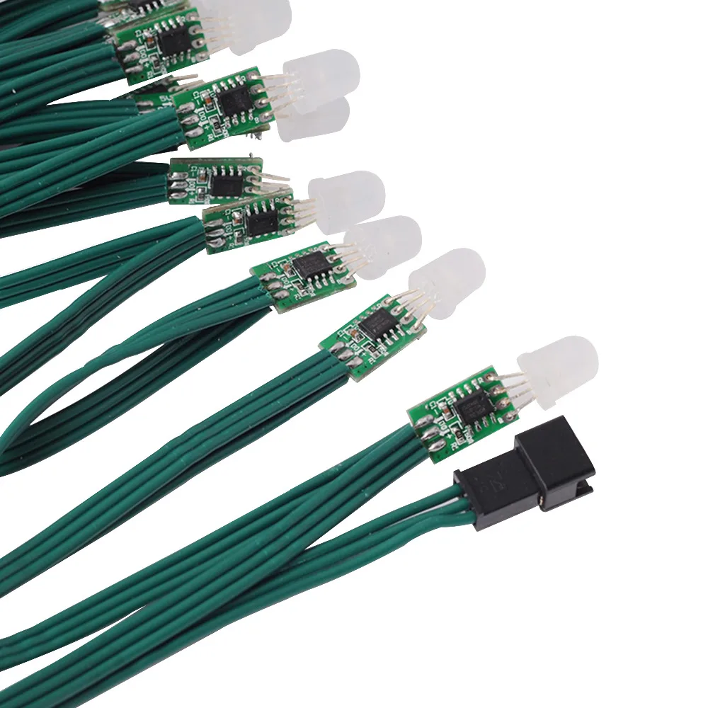 50/100 шт. 9 мм 12 в пост. Тока зеленый провод WS2811 IC светодиодный пиксельный модульный