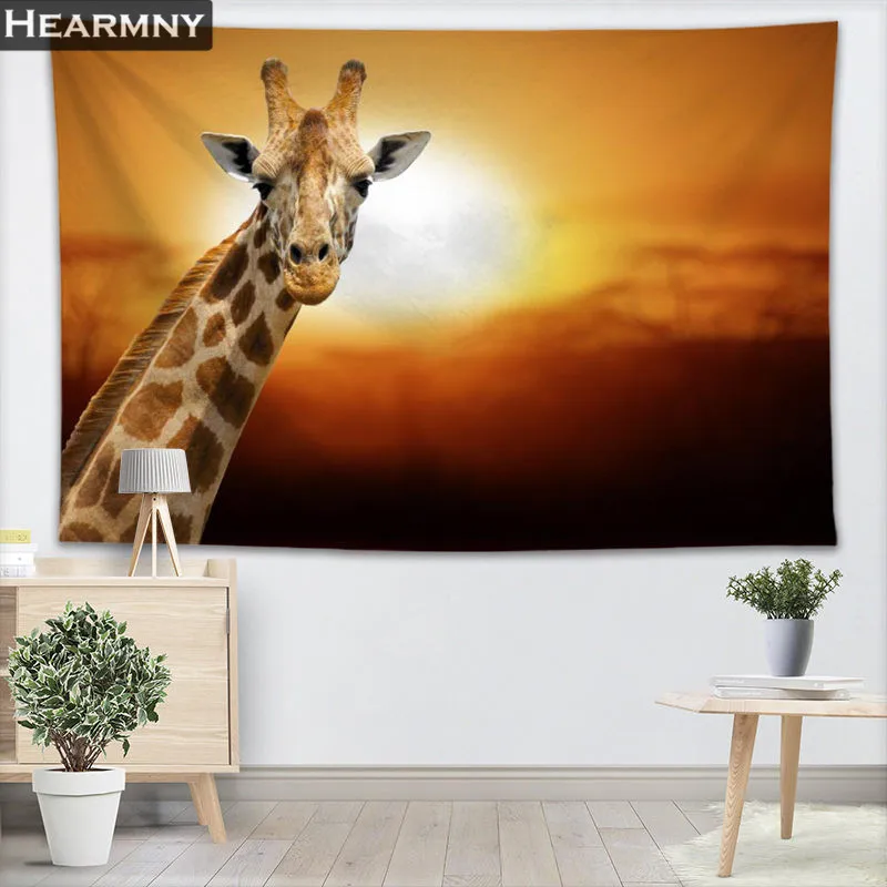 

Custom Giraffe Wall Tapestry Home Decoration Wall Carpet Rectangular Modern Printing Fabric Yoga Mat Blanket Tapestry