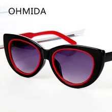 OHMIDA Nueva Moda Cat Eye Sunglasses Mujeres HD Rojo Gafas de Sol de Diseñador de la Marca Oculos gafas lentes de sol de Espejo Femenino