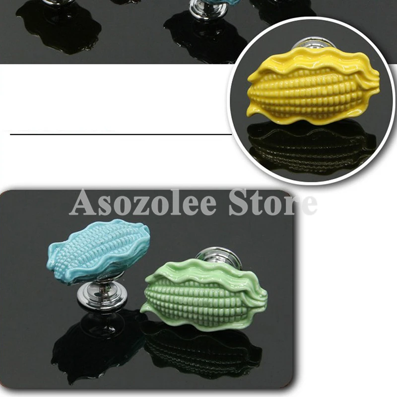 لطيف الكرتون الذرة السيراميك مجلس الوزراء التأثيرات الأطفال الاطفال غرفة مقابض باب خزانة لخزانة ملابس بأدراج المقابض