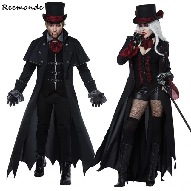 New Cosplay Halloween Women Death Hell Witch Devil Vampire Uniform Black Long Dress Party Cosplay Day Of The Dead Opera Costume