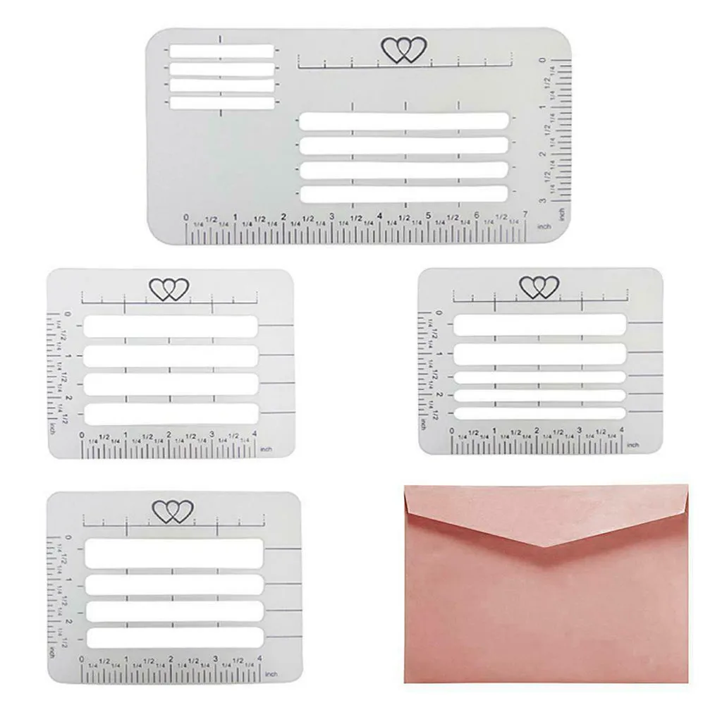  Dropshipping Envelope Template 4 Pcs Invitation Card Guide Stencil Calligraphic Exercise - 33039569866