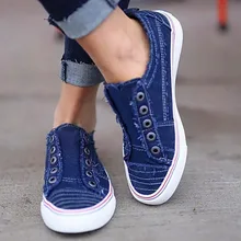 Puimentiua/Женская обувь; слипоны на плоской подошве; обувь из вулканизированной кожи; повседневные женские джинсовые модные кроссовки; дышащая обувь; Прямая поставка