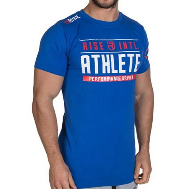 Mens gym training Brand t shirt Fitness Bodybuilding short sleeve