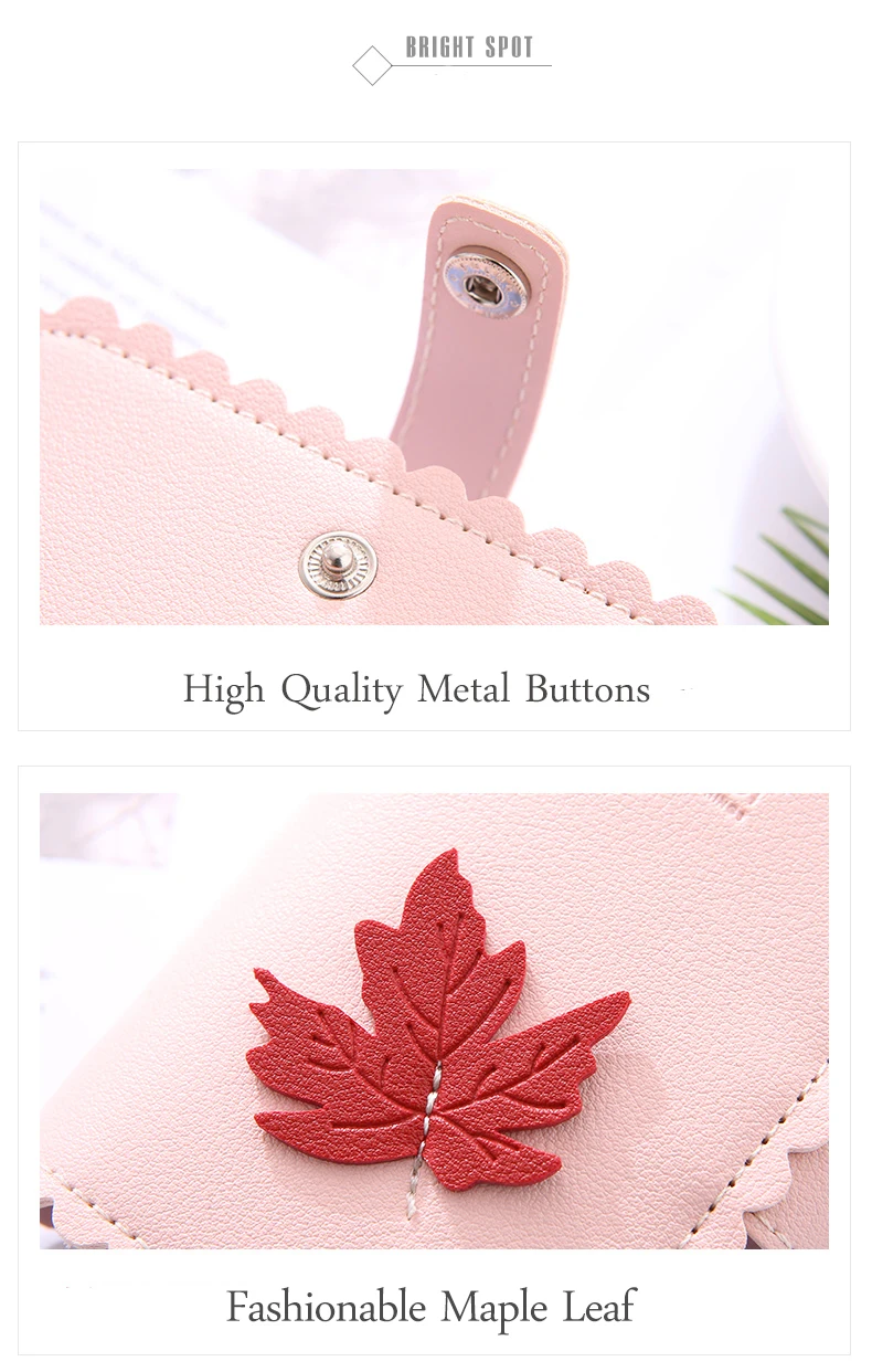 New Fashion and Simplicity Leaves 24 Slots Business Card Case Passport Cover Credit ID Bank Card Holder Wallet For Women