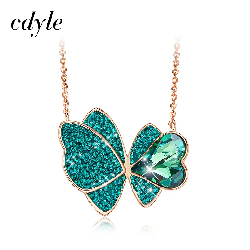 Cdyle, женское золотое ожерелье украшено кристаллами, ожерелье с бабочкой, милые Подвески, ожерелье для женщин, Naszyj