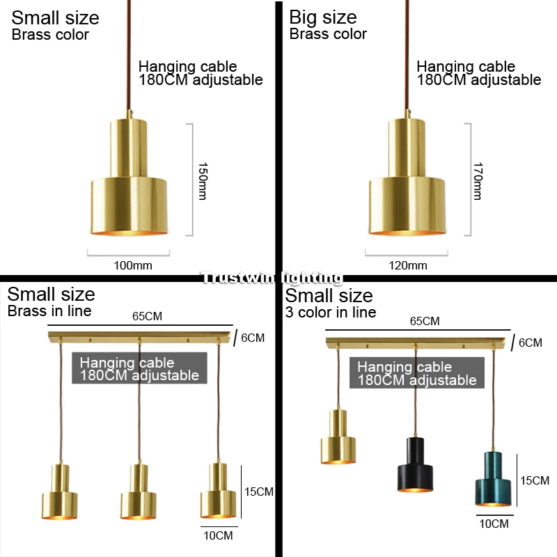 Европейский скандинавский небольшой медный латунный подвесной светильник, светодиодный современный подвесной светильник золотого цвета, светильник для спальни, столовой, светодиодный подвесной светильник
