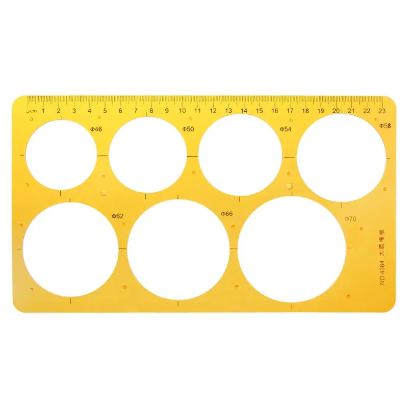 K смолы круги, геометрический дизайн шаблонная линейка трафарет для рисования измерительный инструмент для студентов, желтого цвета для офиса и школьные принадлежности - Цвет: 5AC1100486