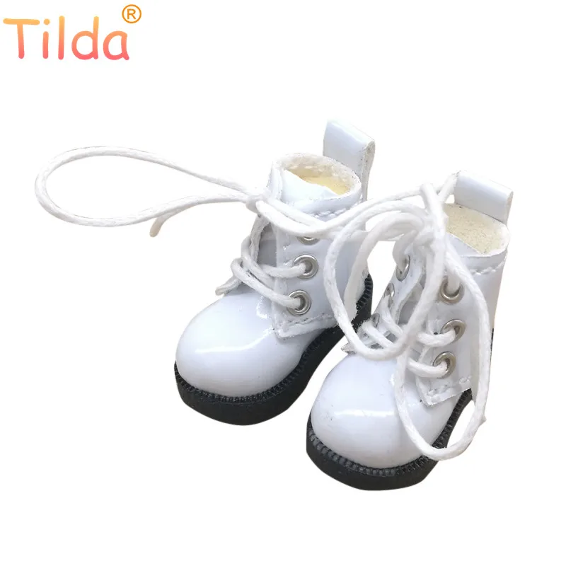Куклы ботинки Tilda для кукол Blyth Размер 3 2 см 1/8 дюйма кожаные туфли в горошек BJD