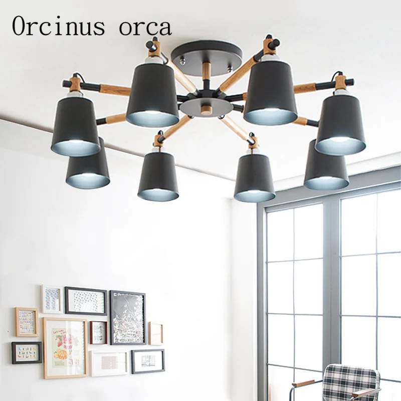 

LED living room chandelier Nordic minimalist modern dining room light room bedroom lamp American Lighting