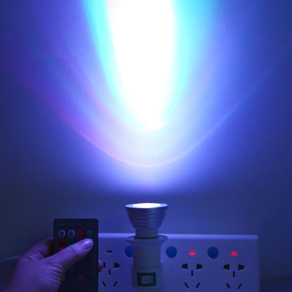 RGB GU10 Светодиодная лампа прожектор 110 В 220 5 Вт E27 с изменяющимся цветом и