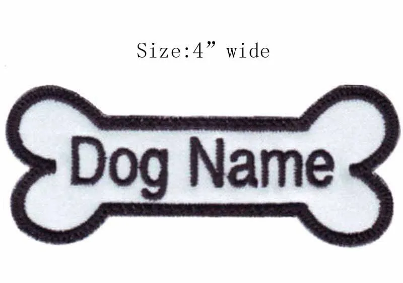 1pc 4" wide Custom dog name patch embroidered iron on patches sewing