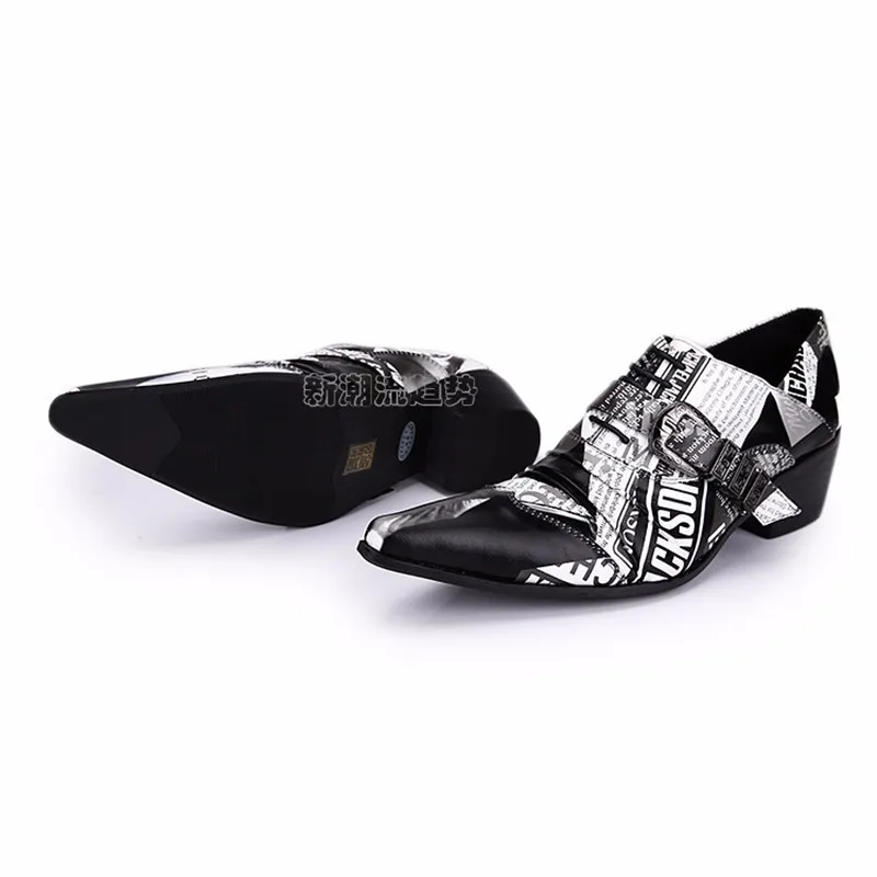 Christia Bella British Style Newspaper Print Men Genuine Leather Oxford Shoes Business Pointed Toe Man Brogue Shoes Lace Up Christia Bella British Style Newspaper Print Men Genuine Leather Oxford Shoes Business Pointed Toe Man Brogue Shoes Lace Up